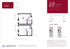 1 pokój, mieszkanie 57,52 m², piętro 2, oferta nr 1.A.2.10, Murapol Helio, Toruń, Wrzosy, JAR, ul. Heweliusza