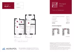 1 pokój, mieszkanie 61,47 m², piętro 2, oferta nr 4.B.2.10, Murapol Helio - Budynek 4, Toruń, Wrzosy, JAR, ul. Heweliusza