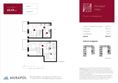 1 pokój, mieszkanie 63,43 m², piętro 2, oferta nr 4.D.2.01, Murapol Helio - Etap II, Toruń, Wrzosy, JAR, ul. Heweliusza