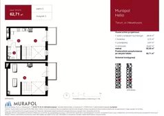 1 pokój, mieszkanie 62,71 m², piętro 2, oferta nr 3.A.2.12, Murapol Helio, Toruń, Wrzosy, JAR, ul. Heweliusza