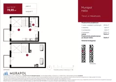 1 pokój, mieszkanie 78,95 m², piętro 2, oferta nr 3.B.2.08, Murapol Helio, Toruń, Wrzosy, JAR, ul. Heweliusza