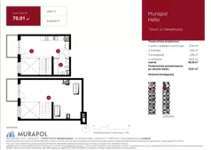 1 pokój, mieszkanie 70,01 m², piętro 2, oferta nr 3.B.2.10, Murapol Helio, Toruń, Wrzosy, JAR, ul. Heweliusza