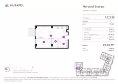 1 pokój, mieszkanie 39,93 m², piętro 2, oferta nr 1.C.2.10, Murapol Scarpa, Gdańsk, Siedlce, ul. Kartuska