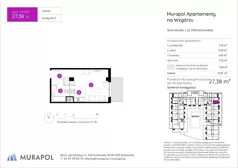 1 pokój, mieszkanie 27,38 m², parter, oferta nr 5.B.0.03, Murapol Apartamenty Na Wzgórzu, Sosnowiec, Sielec, ul. Klimontowska