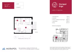 1 pokój, mieszkanie 38,54 m², piętro 2, oferta nr 1.B.2.01, Murapol Ergo, Łódź, Polesie, Stare Polesie, ul. Legionów