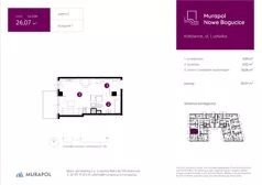 1 pokój, mieszkanie 26,07 m², piętro 2, oferta nr 1.A.2.04, Murapol Nowe Bogucice, Katowice, Bogucice, ul. Ludwika