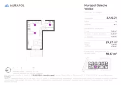 1 pokój, mieszkanie 30,17 m², parter, oferta nr 2.A.0.01, Murapol Osiedle Wolka, Chorzów, Centrum, ul. Odległa