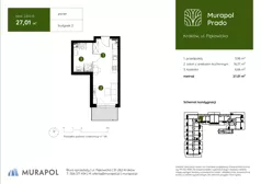 1 pokój, mieszkanie 27,01 m², parter, oferta nr 2.B.0.13, Murapol Prado, Kraków, Prądnik Biały, ul. Piaszczysta