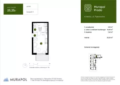1 pokój, mieszkanie 25,23 m², parter, oferta nr 5.A.0.08, Murapol Prado - Etap II, Kraków, Prądnik Biały, ul. Piaszczysta
