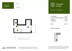 1 pokój, mieszkanie 25,27 m², piętro 4, oferta nr 5.B.4.01, Murapol Prado - Etap II, Kraków, Prądnik Biały, ul. Piaszczysta