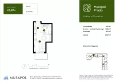 1 pokój, mieszkanie 25,87 m², piętro 4, oferta nr 3.A.4.03, Murapol Prado - Etap II, Kraków, Prądnik Biały, ul. Piaszczysta