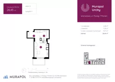1 pokój, mieszkanie 26,43 m², piętro 2, oferta nr 4.B.2.02, Murapol Urcity, Warszawa, Ursus, Szamoty, ul. Posag 7 Panien