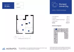 1 pokój, mieszkanie 37,22 m², piętro 1, oferta nr 1.B.1.09, Murapol UniverCity, Łódź, Śródmieście, ul. Stefanowskiego