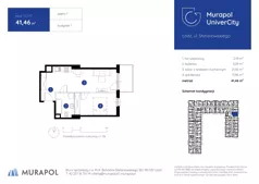 1 pokój, mieszkanie 41,46 m², piętro 1, oferta nr 1.C.1.11, Murapol UniverCity, Łódź, Śródmieście, ul. Stefanowskiego