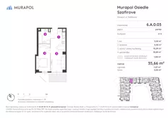 1 pokój, mieszkanie 35,66 m², parter, oferta nr 6.A.0.03, Murapol Osiedle Szafirove, Gliwice, Stare Gliwice, ul. Szafirowa