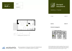 1 pokój, apartament inwestycyjny 25,64 m², piętro 2, oferta nr 3.A.2.07, Murapol Stoczniova, Gdańsk, Młyniska, ul. Twarda