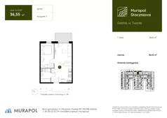 1 pokój, apartament inwestycyjny 36,01 m², piętro 5, oferta nr 3.C.5.05, Murapol Stoczniova, Gdańsk, Młyniska, ul. Twarda
