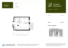 1 pokój, apartament inwestycyjny 36,62 m², piętro 2, oferta nr 3.F.2.08, Murapol Stoczniova, Gdańsk, Młyniska, ul. Twarda