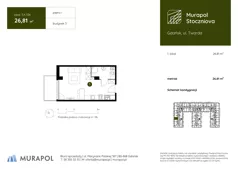 1 pokój, apartament inwestycyjny 26,81 m², piętro 1, oferta nr 3.A.1.06, Murapol Stoczniova, Gdańsk, Młyniska, ul. Twarda