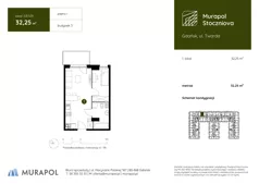 1 pokój, apartament inwestycyjny 32,25 m², piętro 1, oferta nr 3.B.1.09, Murapol Stoczniova, Gdańsk, Młyniska, ul. Twarda