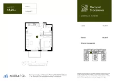 1 pokój, apartament inwestycyjny 43,26 m², piętro 1, oferta nr 3.B.1.11, Murapol Stoczniova, Gdańsk, Młyniska, ul. Twarda