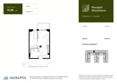 1 pokój, apartament inwestycyjny 31,96 m², piętro 1, oferta nr 3.C.1.04, Murapol Stoczniova, Gdańsk, Młyniska, ul. Twarda
