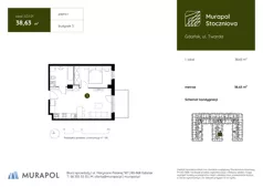 1 pokój, apartament inwestycyjny 38,63 m², piętro 1, oferta nr 3.D.1.01, Murapol Stoczniova, Gdańsk, Młyniska, ul. Twarda