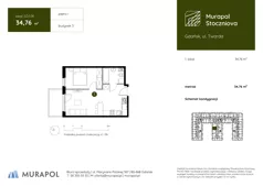 1 pokój, apartament inwestycyjny 34,76 m², piętro 1, oferta nr 3.D.1.06, Murapol Stoczniova, Gdańsk, Młyniska, ul. Twarda