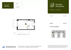 1 pokój, apartament inwestycyjny 25,72 m², piętro 2, oferta nr 3.B.2.04, Murapol Stoczniova, Gdańsk, Młyniska, ul. Twarda