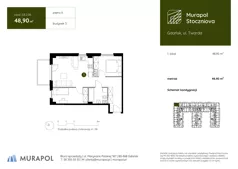 1 pokój, apartament inwestycyjny 48,90 m², piętro 2, oferta nr 3.B.2.06, Murapol Stoczniova, Gdańsk, Młyniska, ul. Twarda