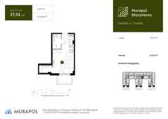 1 pokój, apartament inwestycyjny 27,52 m², piętro 4, oferta nr 3.C.4.09, Murapol Stoczniova, Gdańsk, Młyniska, ul. Twarda
