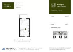 1 pokój, apartament inwestycyjny 25,52 m², piętro 6, oferta nr 3.C.6.05, Murapol Stoczniova, Gdańsk, Młyniska, ul. Twarda