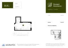 1 pokój, apartament inwestycyjny 25,45 m², parter, oferta nr 2.B.0.03, Murapol Stoczniova - Etap II, Gdańsk, Młyniska, ul. Twarda