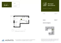 1 pokój, apartament inwestycyjny 25,47 m², piętro 1, oferta nr 2.B.1.05, Murapol Stoczniova - Etap II, Gdańsk, Młyniska, ul. Twarda