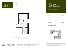 1 pokój, apartament inwestycyjny 25,53 m², piętro 2, oferta nr 2.C.2.02, Murapol Stoczniova - Etap II, Gdańsk, Młyniska, ul. Twarda