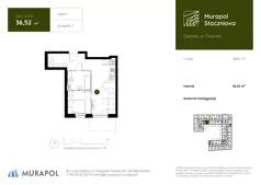 1 pokój, apartament inwestycyjny 36,52 m², piętro 1, oferta nr 2.D.1.19, Murapol Stoczniova - Etap II, Gdańsk, Młyniska, ul. Twarda