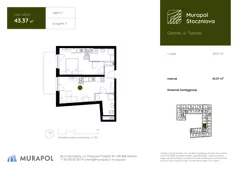 1 pokój, apartament inwestycyjny 43,37 m², piętro 2, oferta nr 2.B.2.01, Murapol Stoczniova - Etap II, Gdańsk, Młyniska, ul. Twarda