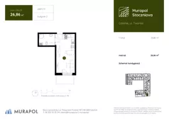 1 pokój, apartament inwestycyjny 26,86 m², piętro 6, oferta nr 2.B.6.09, Murapol Stoczniova - Etap II, Gdańsk, Młyniska, ul. Twarda