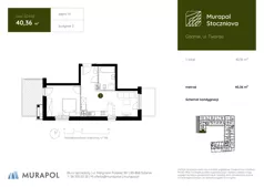 1 pokój, apartament inwestycyjny 40,36 m², piętro 6, oferta nr 2.D.6.02, Murapol Stoczniova - Etap II, Gdańsk, Młyniska, ul. Twarda