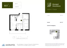 1 pokój, apartament inwestycyjny 49,11 m², piętro 10, oferta nr 2.C.10.04, Murapol Stoczniova - Etap II, Gdańsk, Młyniska, ul. Twarda