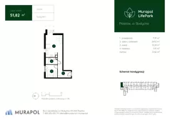 2 pokoje, mieszkanie 51,82 m², parter, oferta nr 1.A.0.01, Murapol LifePark, Piastów, ul. Bodycha 