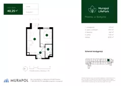 2 pokoje, mieszkanie 37,00 m², piętro 1, oferta nr 1.A.1.07, Murapol LifePark, Piastów, ul. Bodycha 