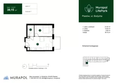 2 pokoje, mieszkanie 39,15 m², piętro 2, oferta nr 1.A.2.01, Murapol LifePark, Piastów, ul. Bodycha 