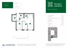 2 pokoje, mieszkanie 51,99 m², piętro 4, oferta nr 1.A.4.03, Murapol Gardenia, Łódź, Górna, Górniak, ul. Grabowa