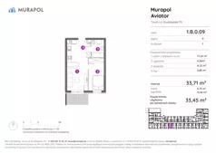 2 pokoje, apartament inwestycyjny 33,45 m², parter, oferta nr 1.B.0.09, Murapol Aviator, Toruń, Koniuchy, ul. Grudziądzka
