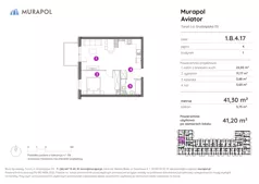 2 pokoje, apartament inwestycyjny 41,20 m², piętro 4, oferta nr 1.B.4.17, Murapol Aviator, Toruń, Koniuchy, ul. Grudziądzka