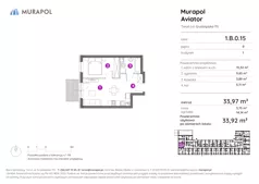 2 pokoje, apartament inwestycyjny 33,92 m², parter, oferta nr 1.B.0.15, Murapol Aviator, Toruń, Koniuchy, ul. Grudziądzka