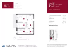 2 pokoje, mieszkanie 53,54 m², parter, oferta nr 1.A.0.04, Murapol Helio, Toruń, Wrzosy, JAR, ul. Heweliusza