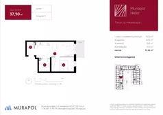 2 pokoje, mieszkanie 37,90 m², parter, oferta nr 4.A.0.09, Murapol Helio - Etap II, Toruń, Wrzosy, JAR, ul. Heweliusza