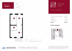 2 pokoje, mieszkanie 42,64 m², parter, oferta nr 4.C.0.03, Murapol Helio - Budynek 4, Toruń, Wrzosy, JAR, ul. Heweliusza